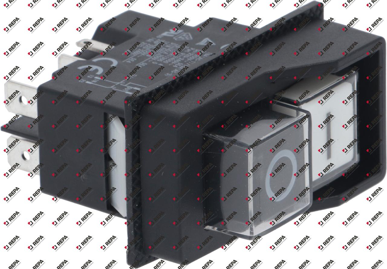 Pulsador medida de montaje 45x22mm negro/blanco