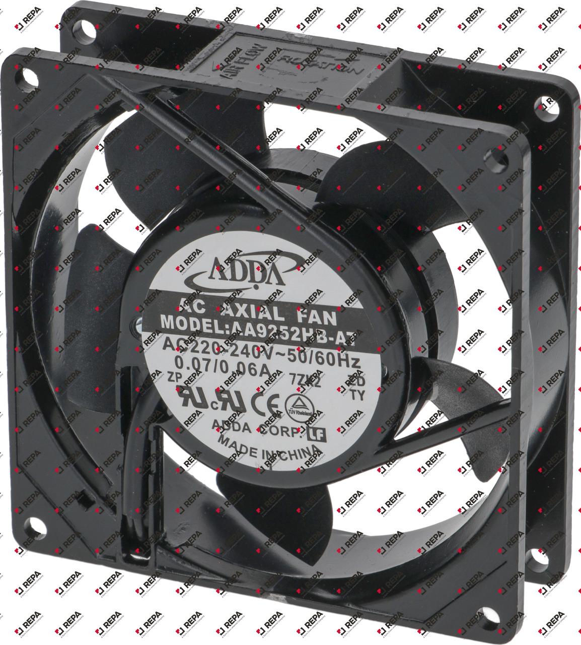 Axial fan 230VAC 14.5/14W L 92mm W 92mm H 25mm