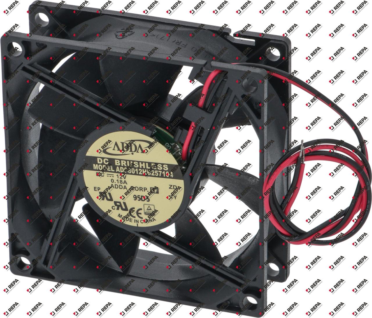 Axial fan 12VDC 1,8W L 80mm W 80mm H 25mm