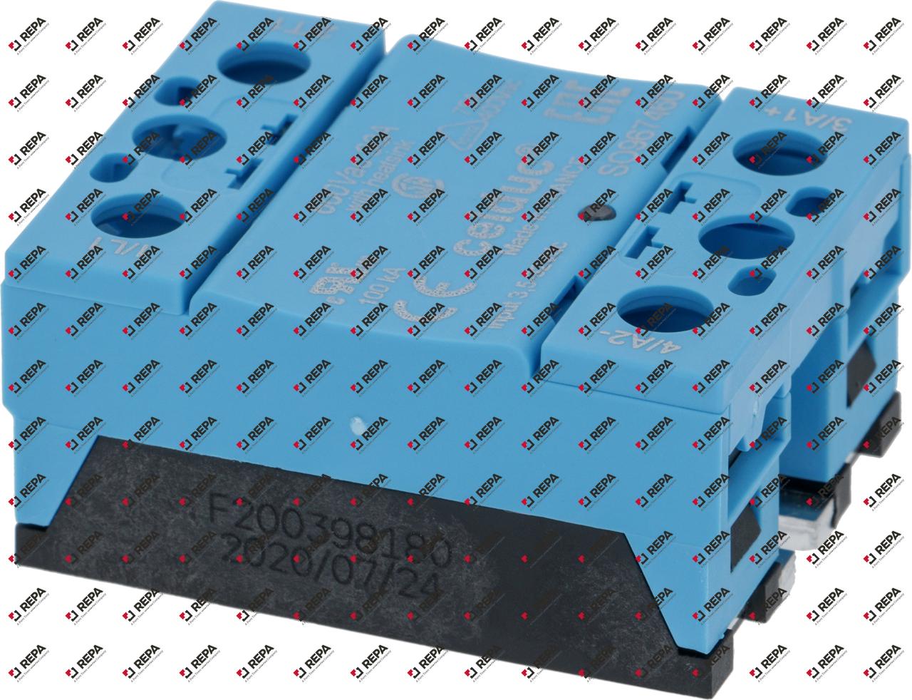 Aansluitblok solidstate relais fasen 1 75A 24-600V