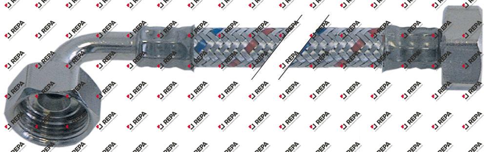 Flex hose SS braid straight-curved DN10 L 2000mm