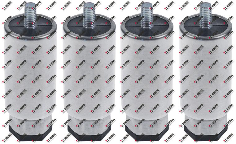 Kit pies de aparato rosca M8 tubo ø 38 mm inox