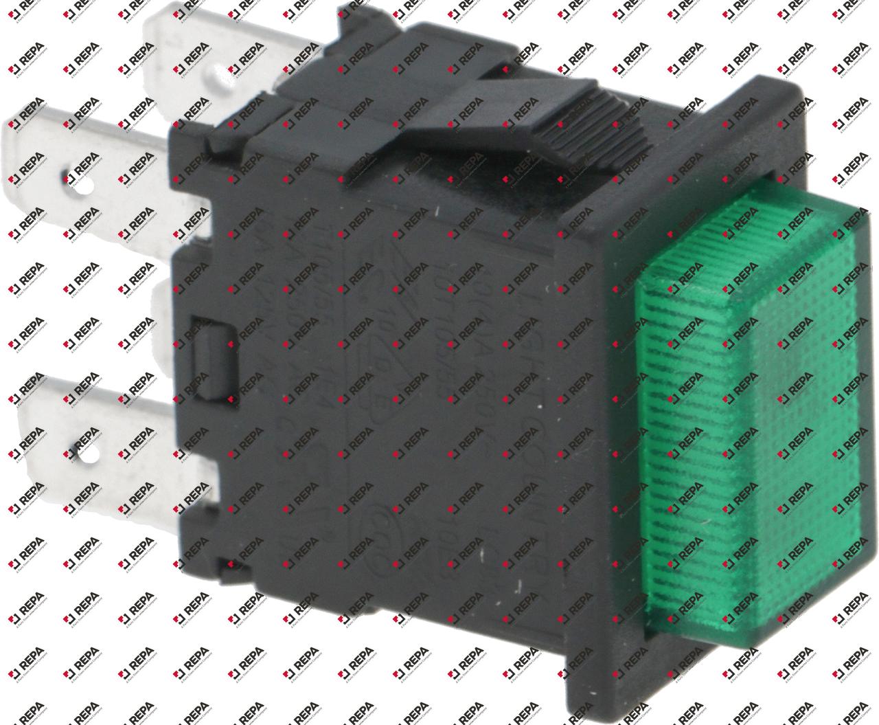Push switch mounting measurements 19x13mm green