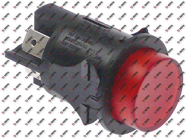 Push switch mounting measurements ø25mm red 2NO
