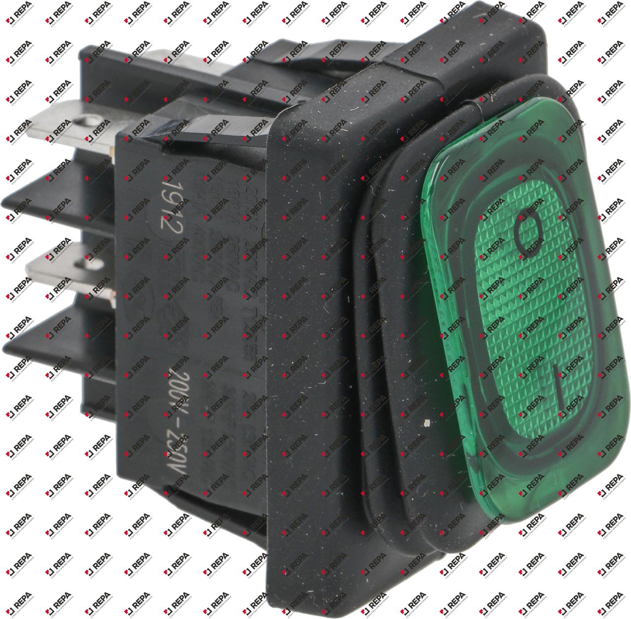Rocker switch mounting measurements 30x22mm green