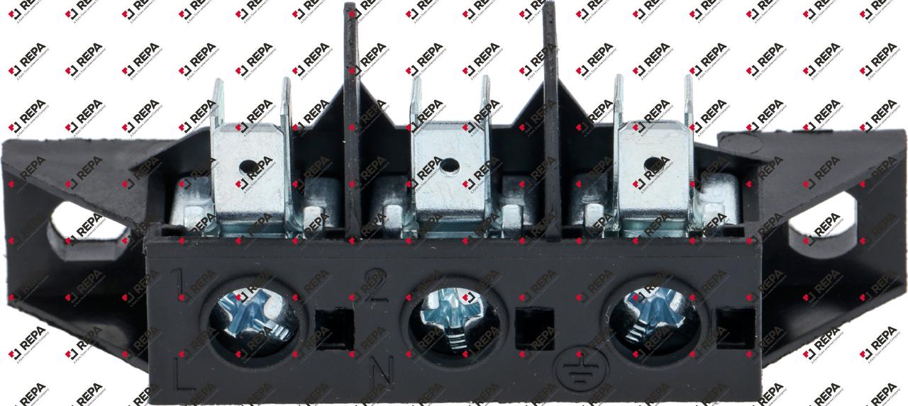 Borne de conexión empalme ø6mm² / F6,3 3  polos