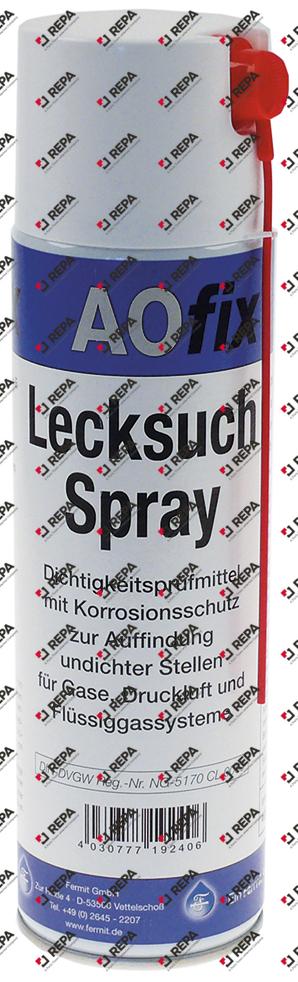 Lecksuchspray nicht brennbar Max. Temperatur 50 °C
