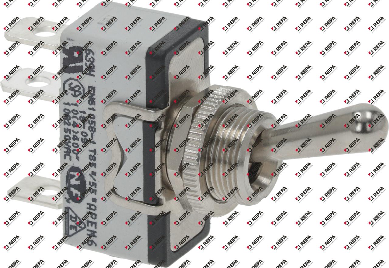 Toggle switch 250V 1CO 15A thread M12x0.75