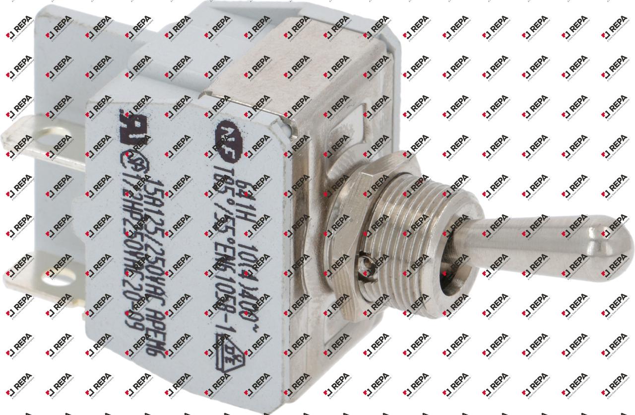 Toggle switch 250V 2NO 15A thread M12x0.75 ON-OFF