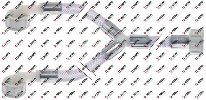 Supply hose DN10 L 1000+250/250mm connections 3/4"