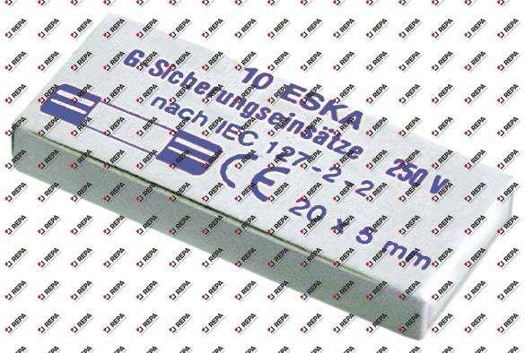 Feinsicherung Größe ø5x20mm 6,3 A mittelträge