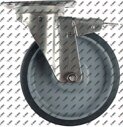 Roue pivotante fixation plaques 140x110mm