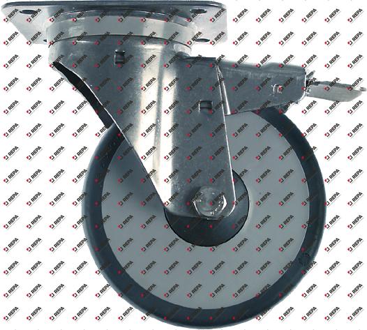 Roue pivotante fixation plaques 140x110mm