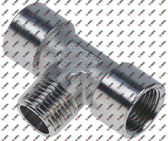 Raccordo a T filetto 1/2" F - 1/2" M - 1/2" F