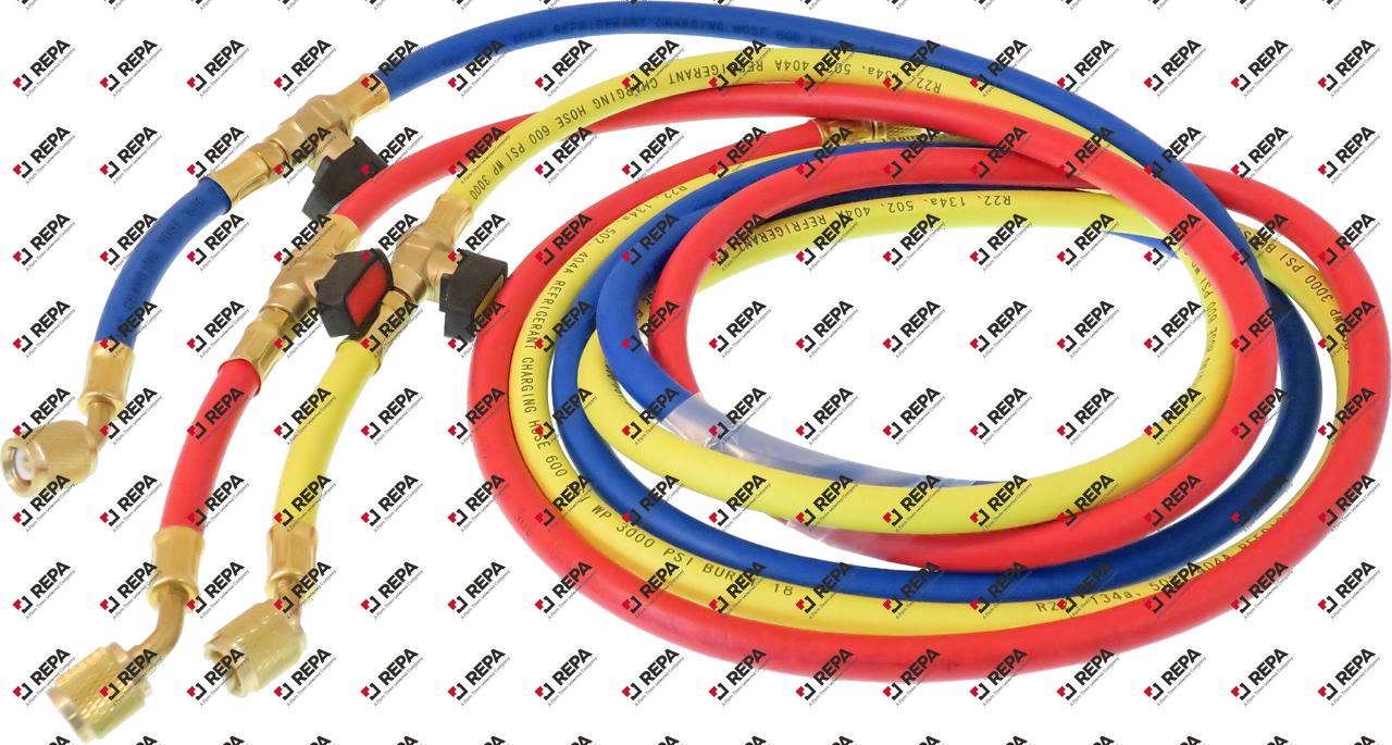 Tubo flessibile blu/gliallo/rosso L 1500mm