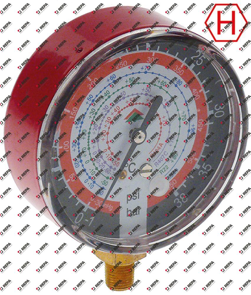 Manómetro ø 80 mm R22/R134a/R410a/R407c HIGH