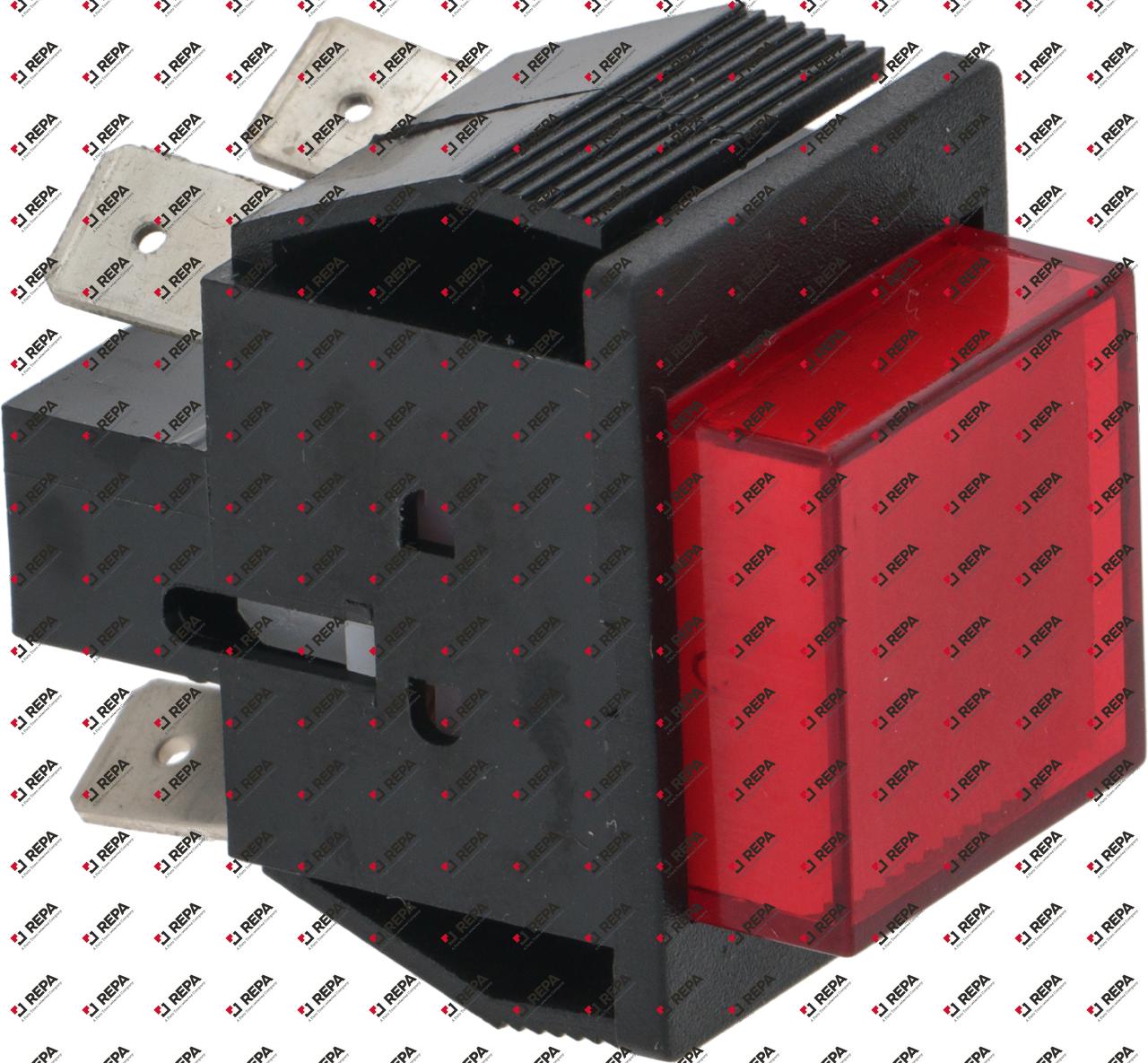 Push switch mounting measurements 27,2x22,2mm red