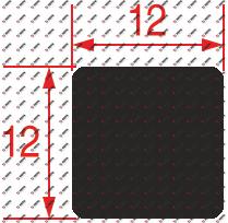 O-ringkoord vierkant grootte 12x12mm t.max. 550°C