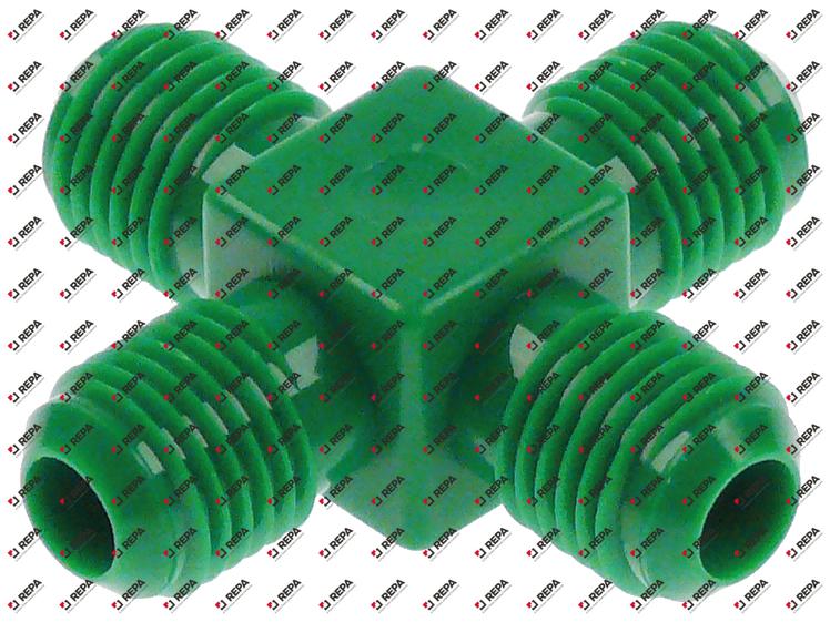 Raccordo a T filetto 7/16" UNF plastica verde
