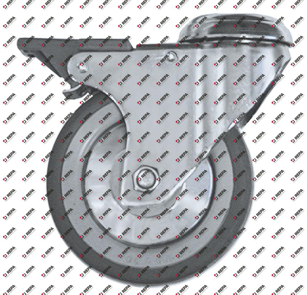 Roue pivotante trou H 132mm avec frein de roue