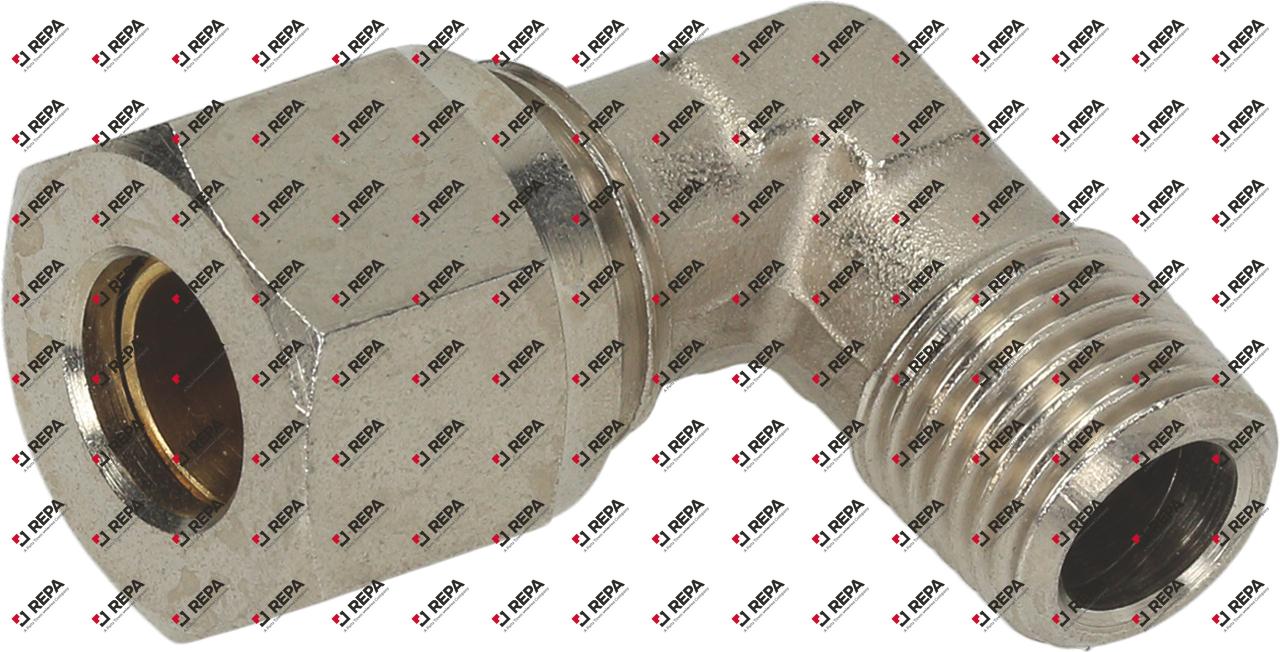 Hose connector SS angled thread 1/4" hose ø 10mm