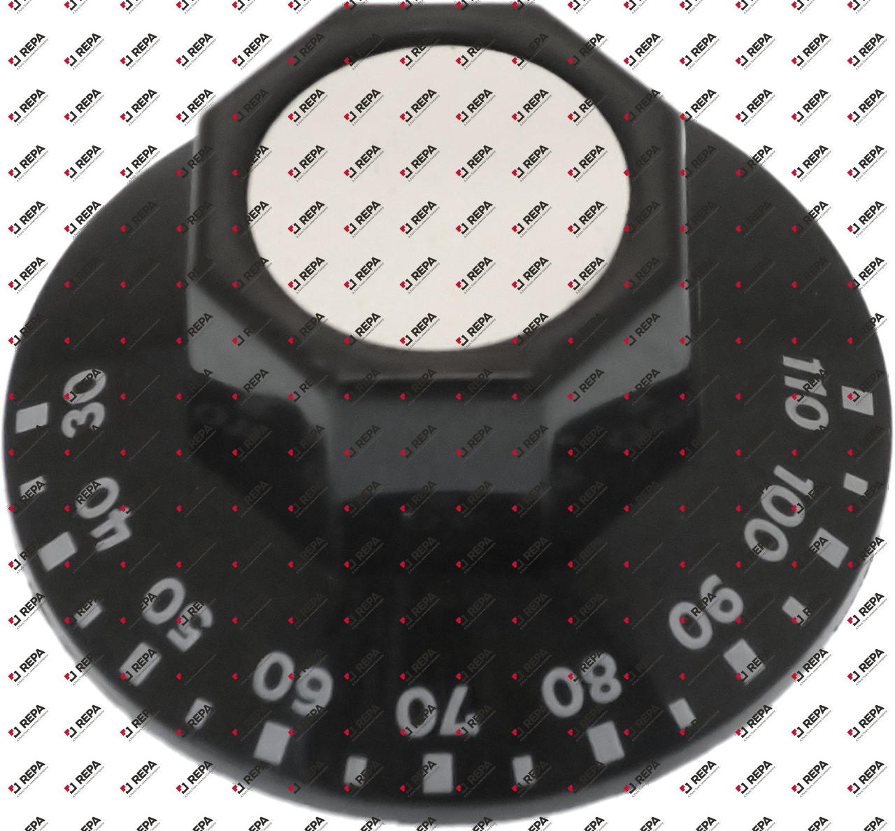Pomo termostato T máx 110 °C ø 50 mm eje ø 6x4,6mm
