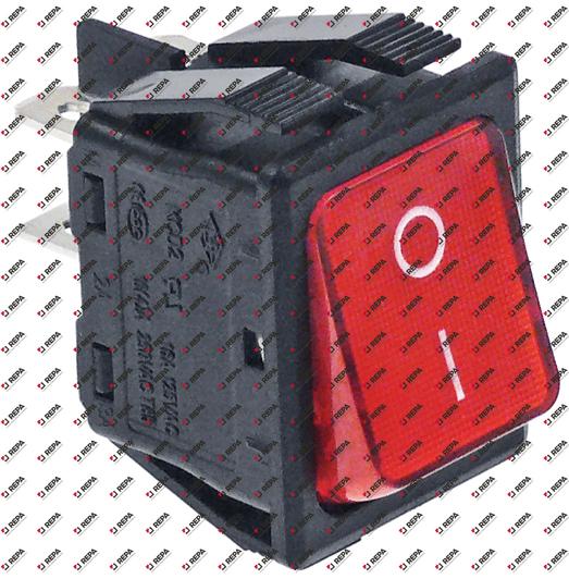 Rocker switch mounting measurements 30x22mm red