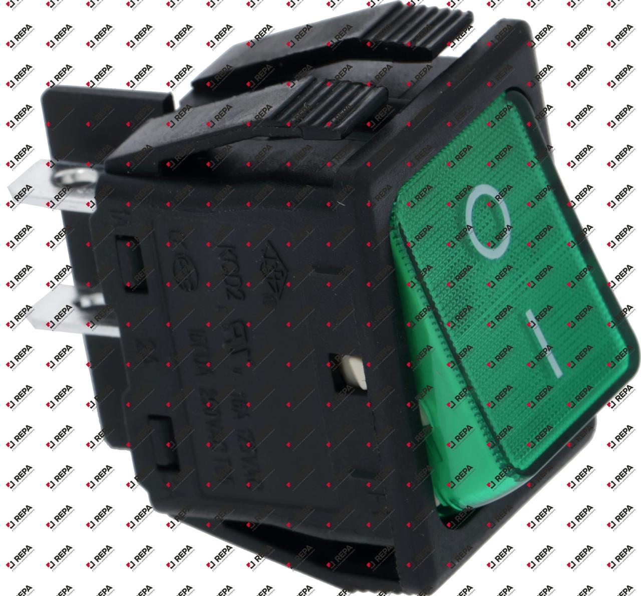 Rocker switch mounting measurements 30x22mm green