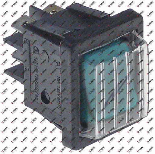 Wipschakelaar inbouwmaat 30x22mm groen 2NO 250V