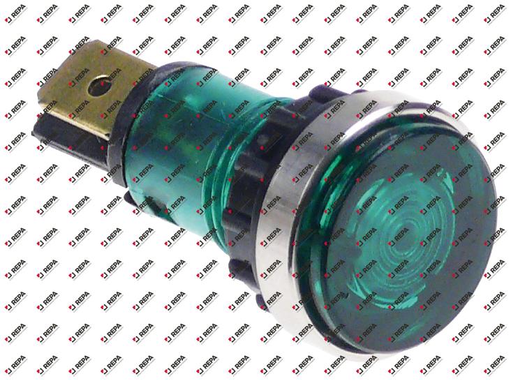 Indicator light ø 12mm 250V green
