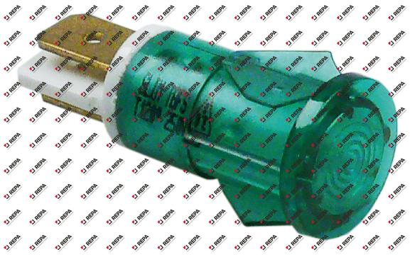 Indicator light ø 13mm 230V green