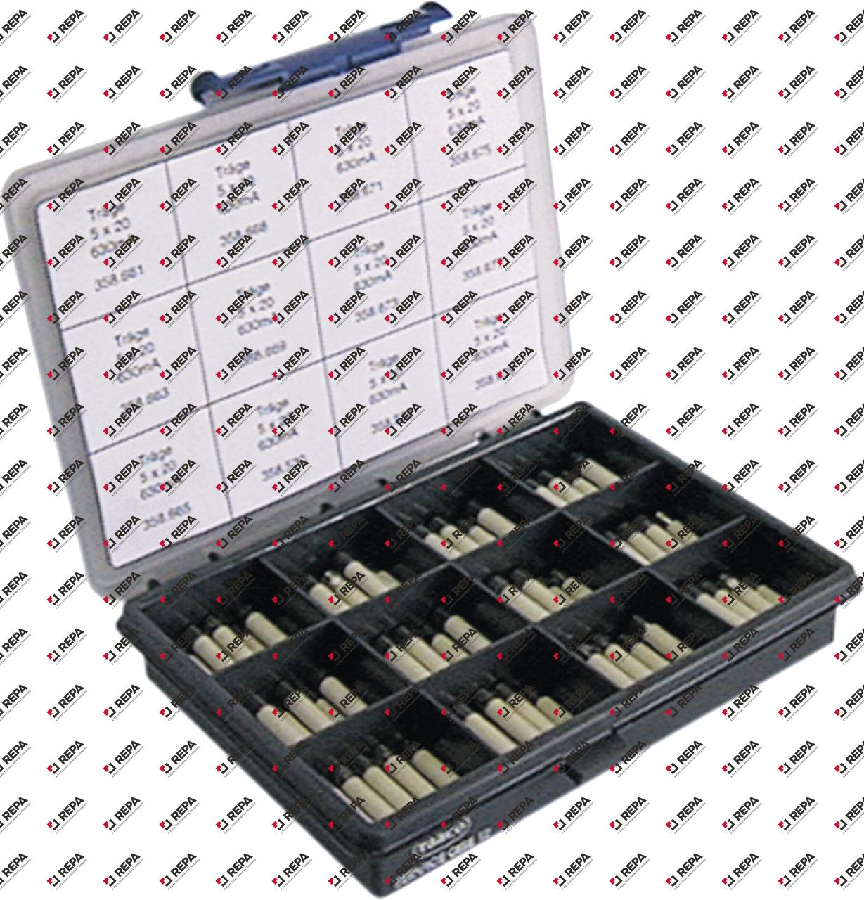 Juego de fusibles finos nominal 250 V retardado