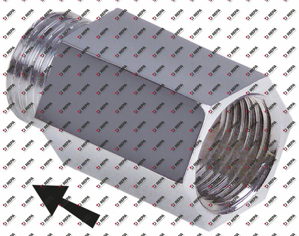 Terugstroombeveiliger draad 3/8" RVS L 27mm