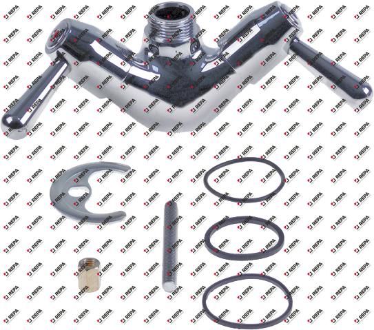 Monobloc tap without hoses with lever handle