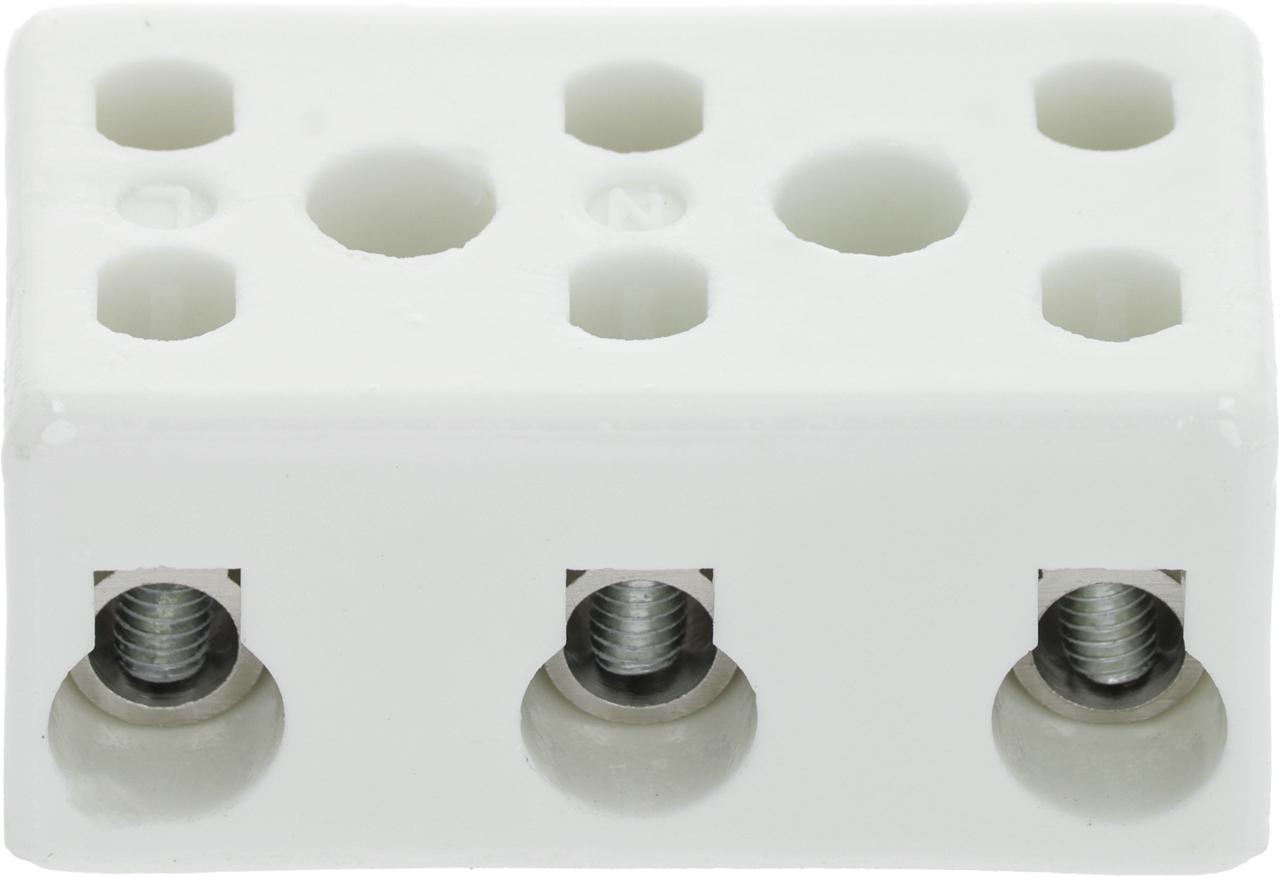 Porzellanklemme LA 20 mm H 22 mm L 50 mm B 30 mm