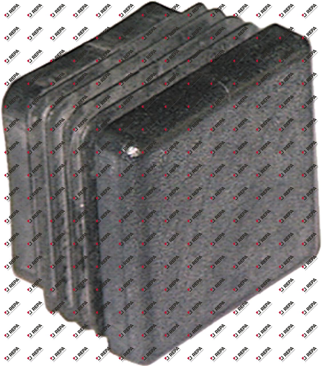 Embout noir L 20mm lar. 20mm pour tubes carré