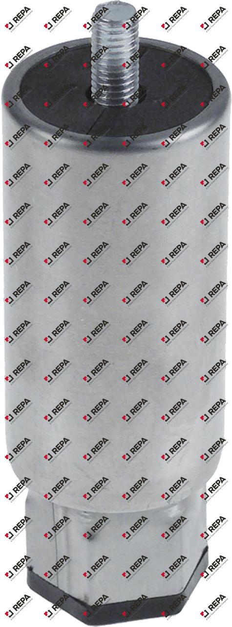 Piede filetto M8 tubo ø 38mm inox H 82-100mm CH 29
