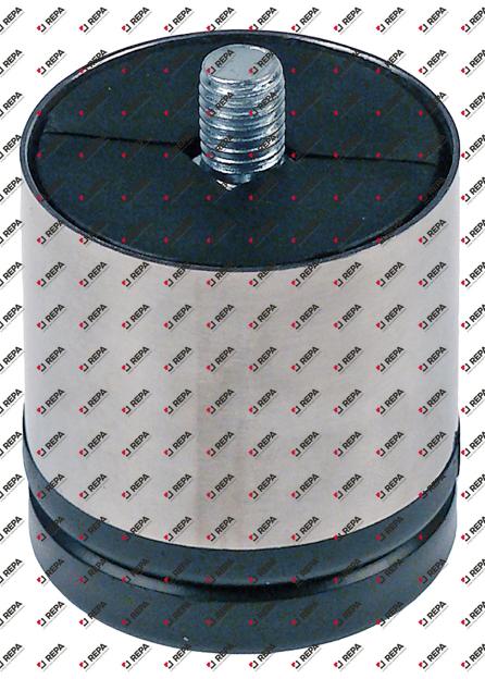 Piede filetto M10 tubo ø 52mm inox H 60-75mm