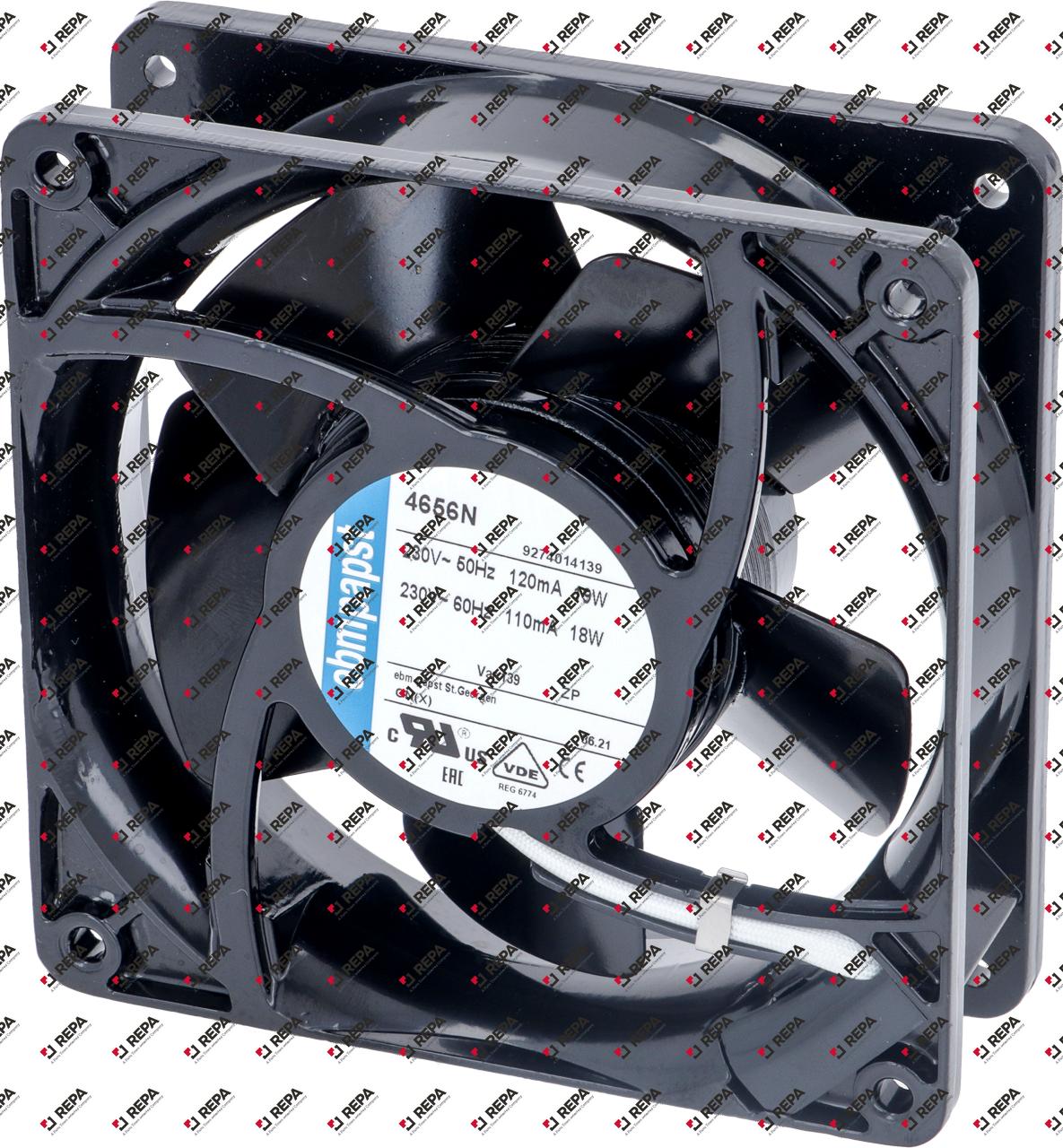 Axiallüfter 230 V 19 W 50/60Hz L 119 mm B 119 mm