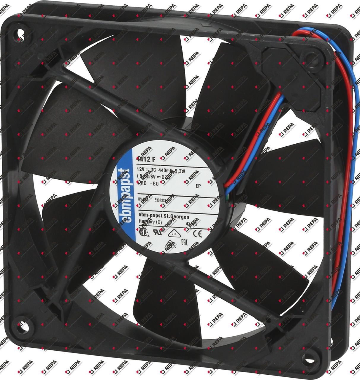 axial fan L 119mm W 119mm H 25mm 12VDC 5,3W
