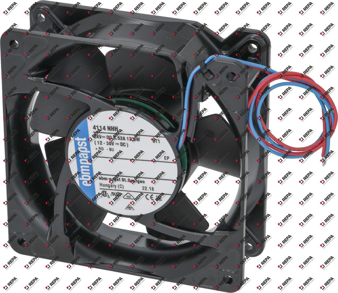 axial fan L 119mm W 119mm H 38mm 24VDC 12,5W