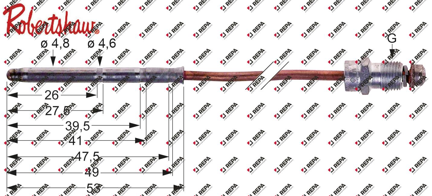Thermocouple ASA 11/32 L 12" - 305mm