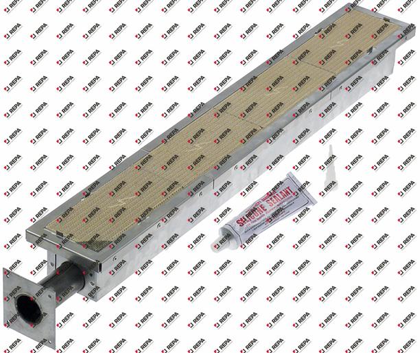 bruciatore L 690mm lar. 110mm H 70mm ø 35mm