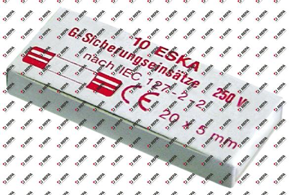 Feinsicherung Größe ø5x20mm 6,3A flink