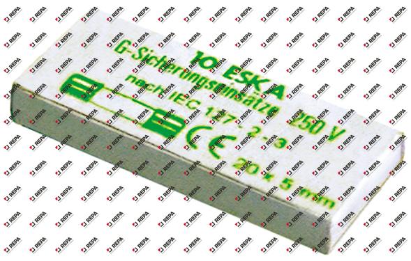 Feinsicherung Größe ø5x20mm 6,3A träge