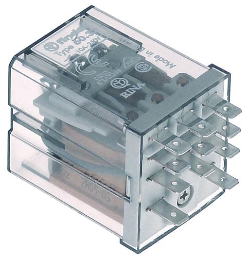ρελέ ισχύος 400VAC  10A 3CO  250V σύνδεση plug-in μέγεθος ράστερ 10mm σύνδεσμος 48mm