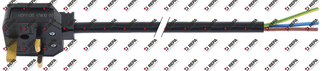 power lead BS1363/A 3-pole 1,5mm² max. 13A