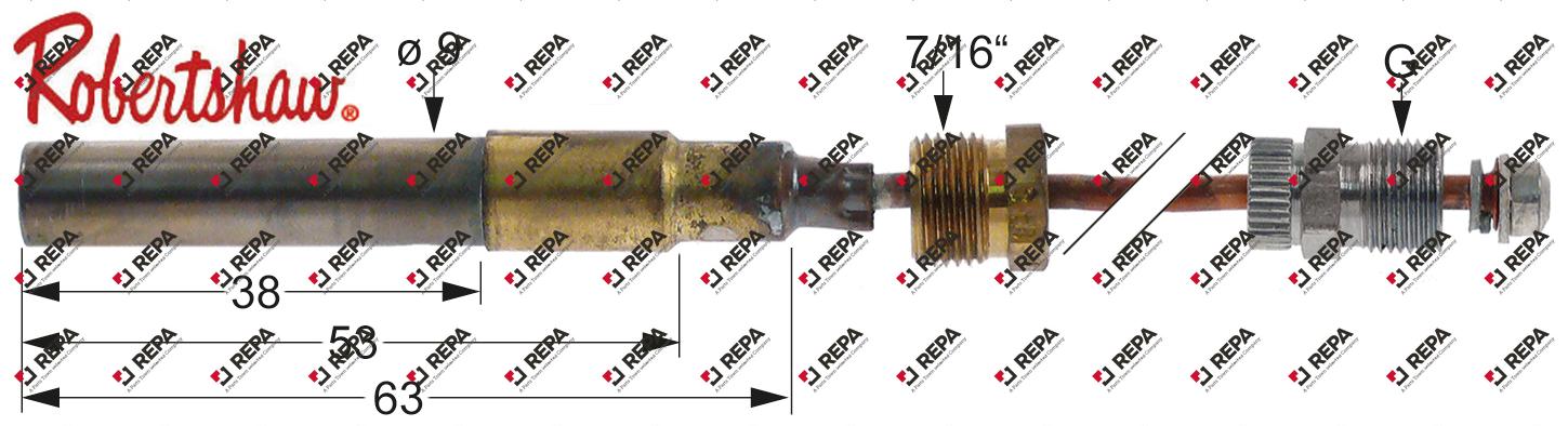 thermopile L 36" - 915mm probe ø 9mm probe L 38mm