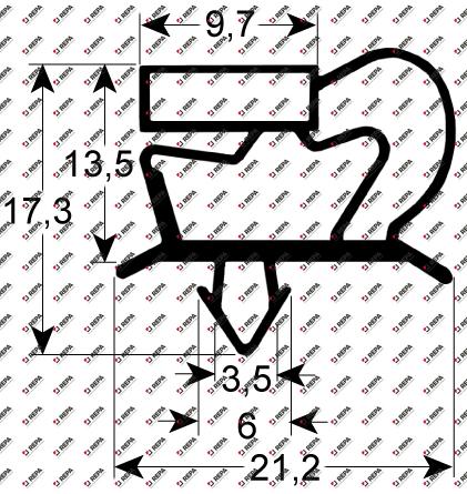 refrigeration gasket profile 9048 W 615mm L 723mm