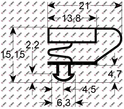 refrigeration gasket profile 9704 W 412mm L 608mm